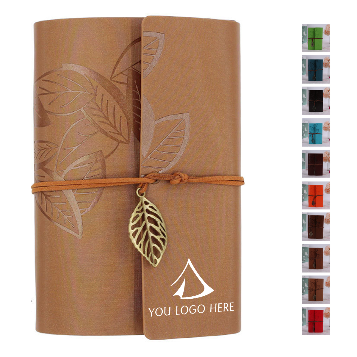 1-2-100-1.jpg Leaf Leather Notebook - Image 1