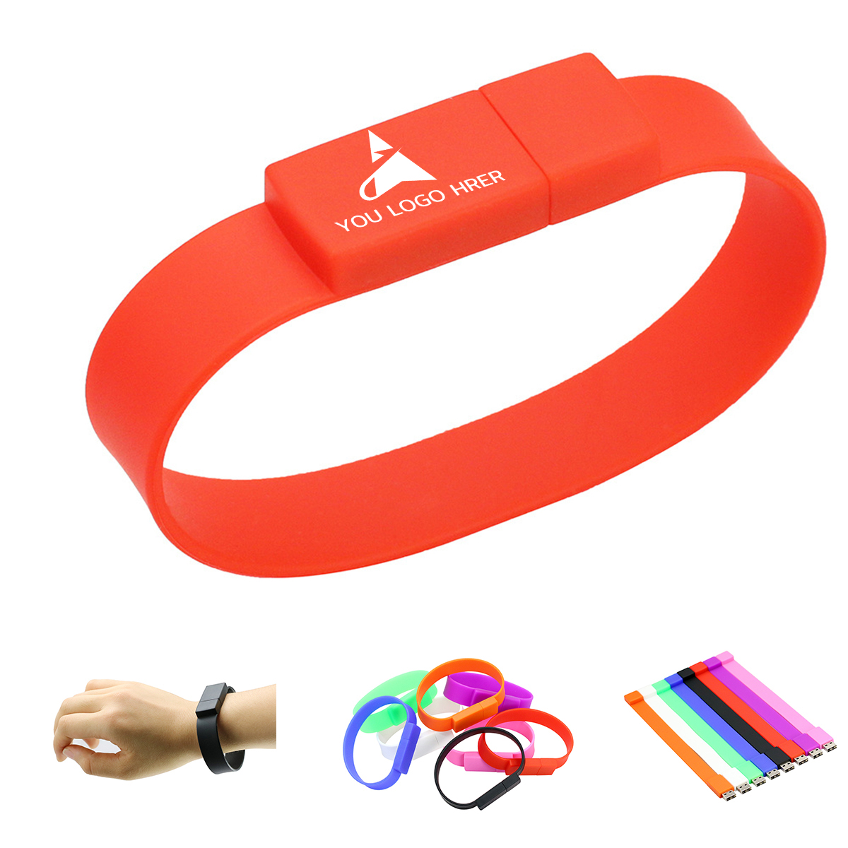1-2-181.jpg Silicone Wristband Bracelet USB Flash Drive - Image 1