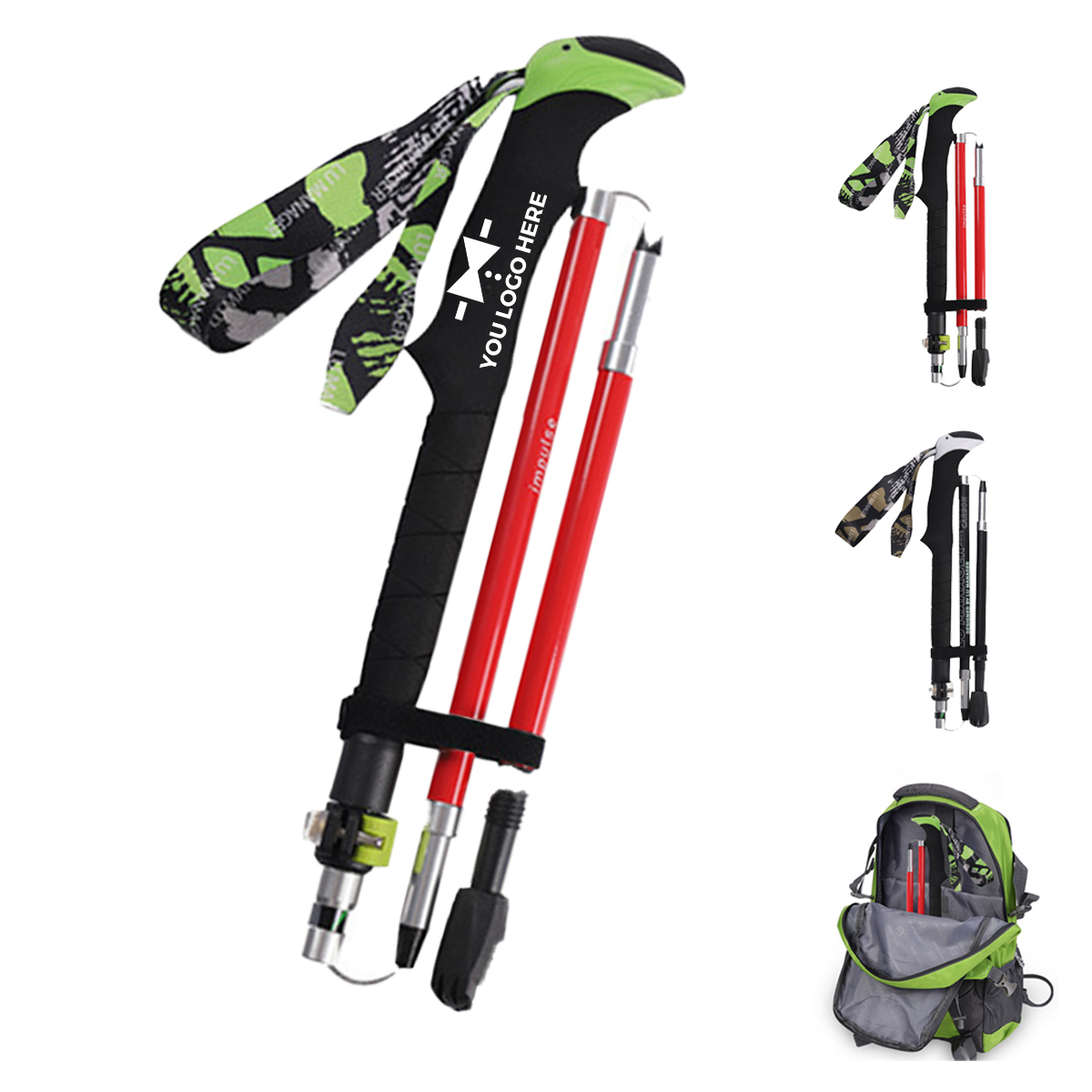 1-2-218.jpg Collapsible Trekking Hiking Pole - Image 1