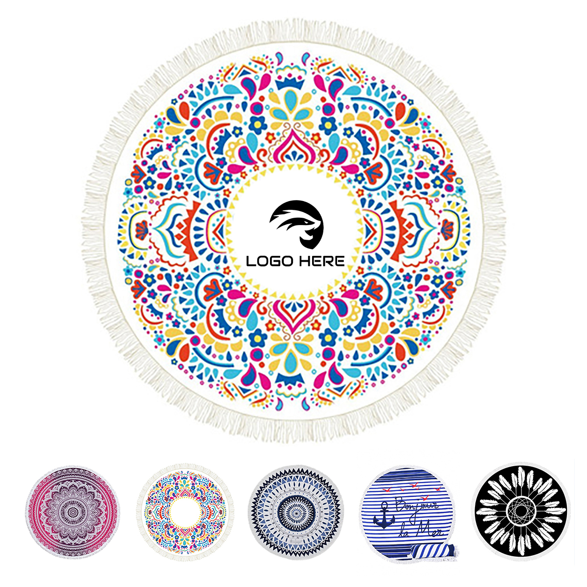 1-2-231.jpg Round Beach Towel - Image 1
