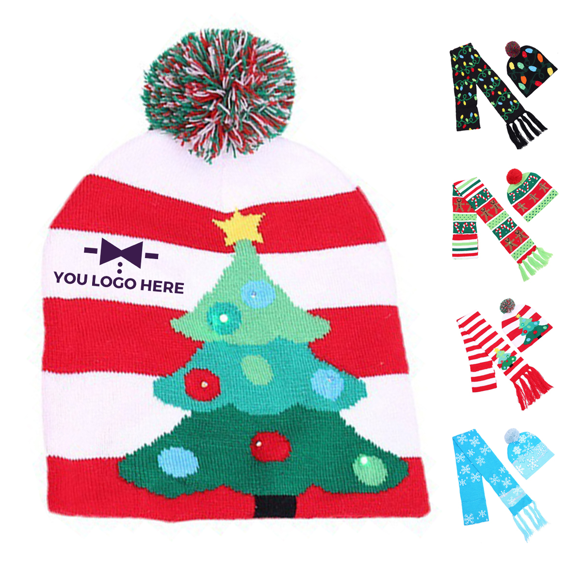 1-2-24-1.jpg 2 Pcs Christmas Knit Beanie Set - Image 1