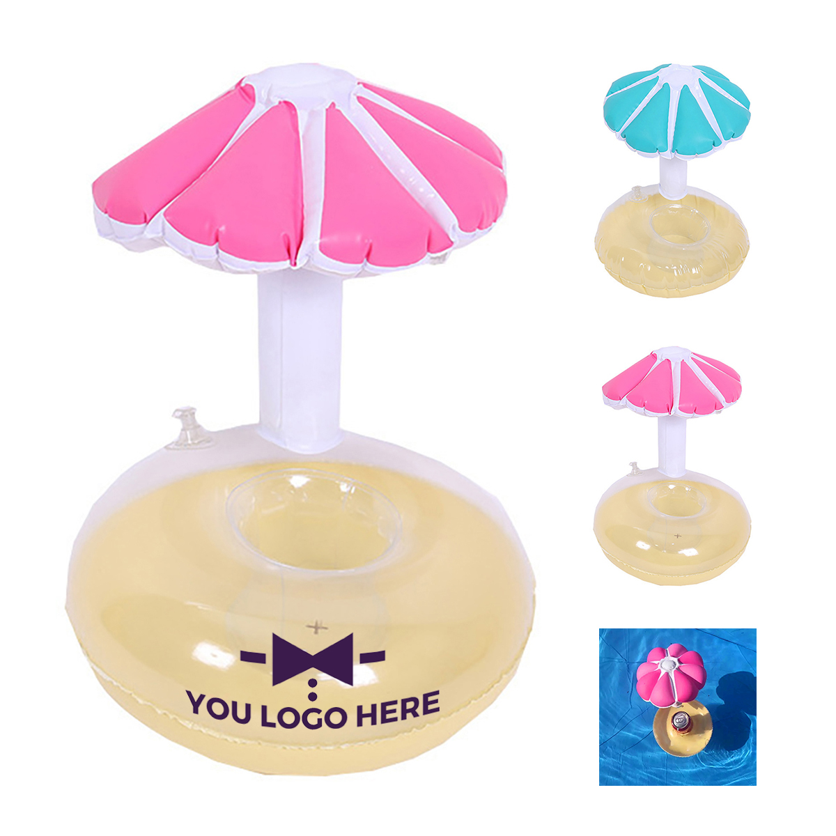 1-2-243.jpg Mushroon Inflatable Pool Toy Drink Holder - Image 1