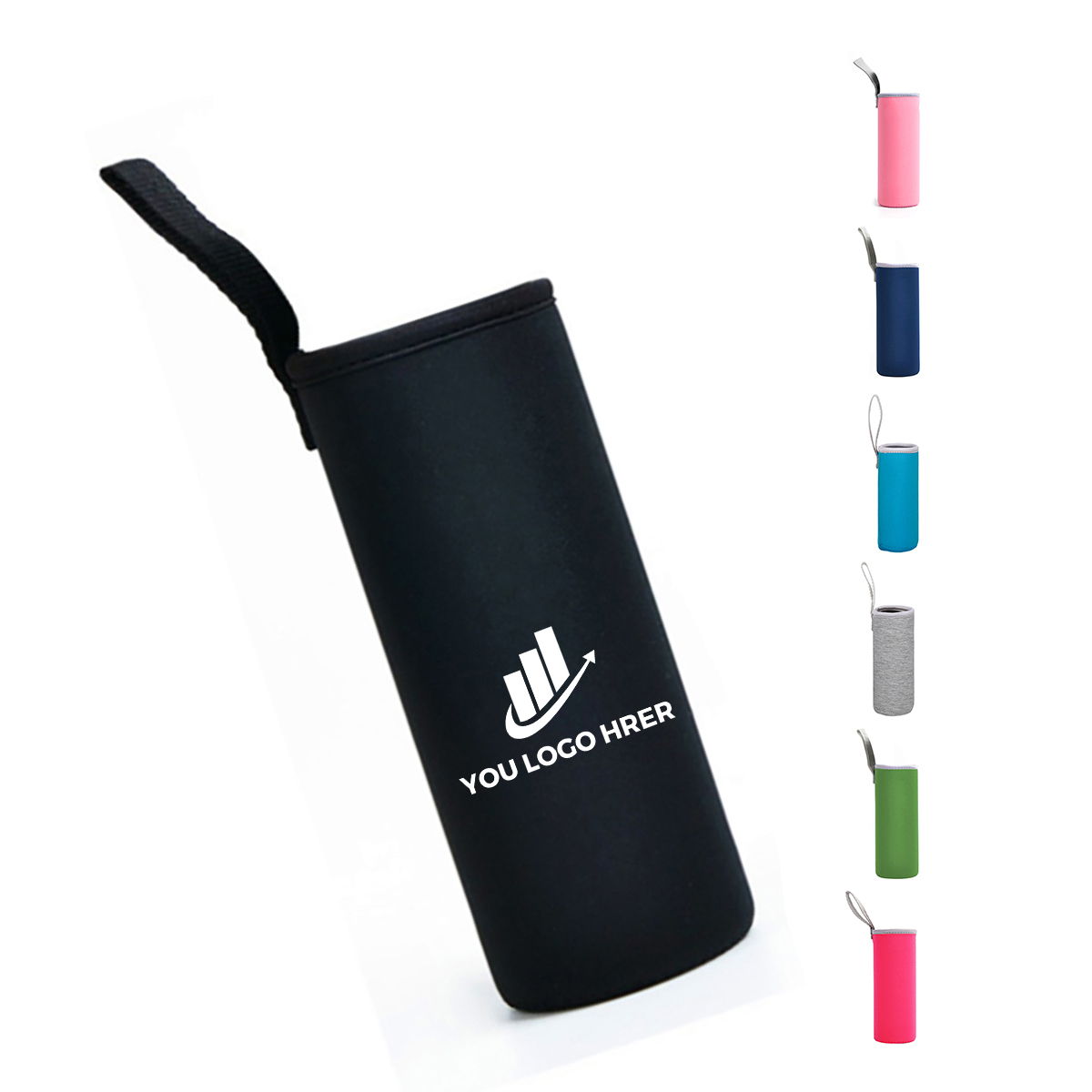 1-2-244.jpg Leather Coffee Cup Sleeve with Handle - Image 1
