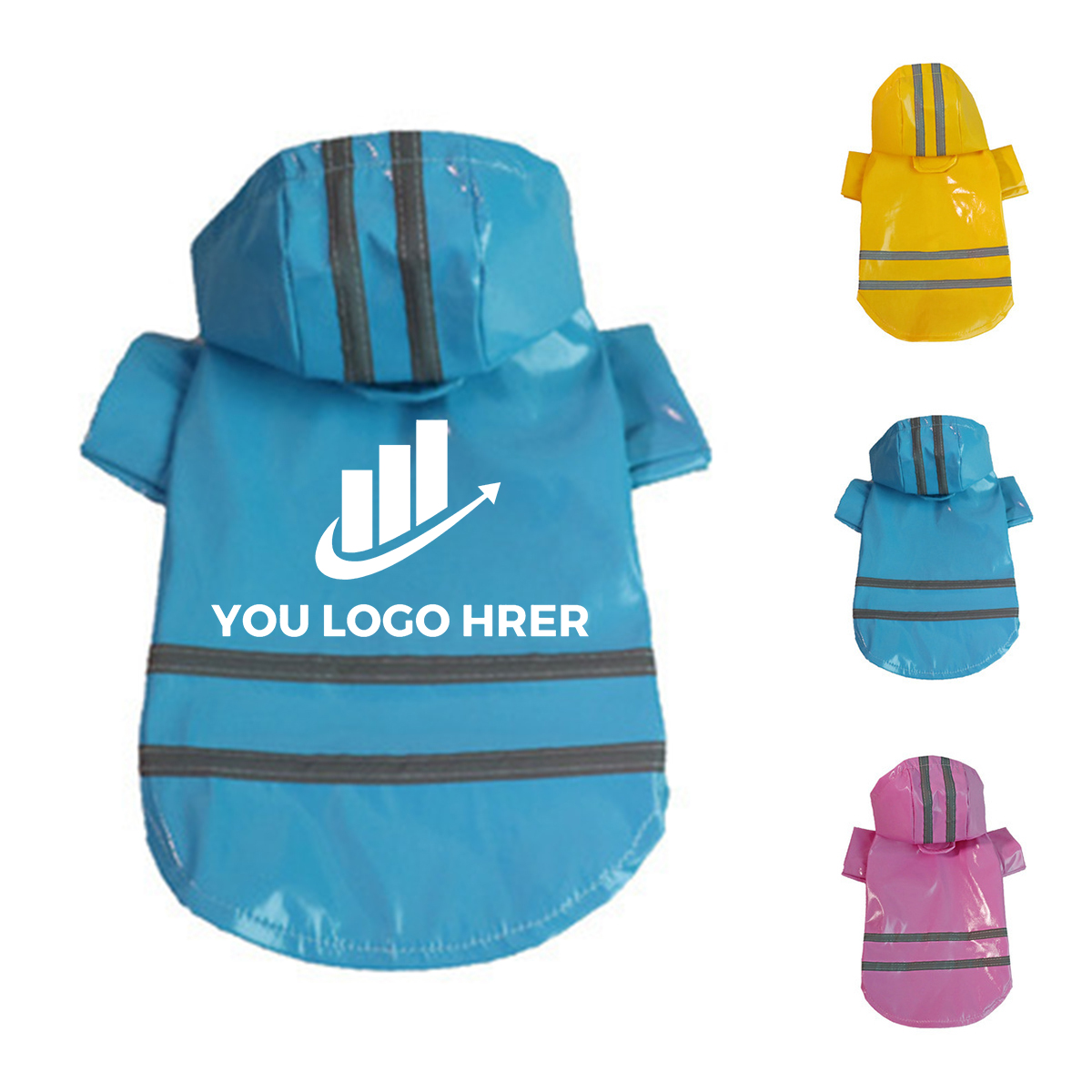 1-2-260.jpg Reflective Pu Pet Dog Raincoat - Image 1