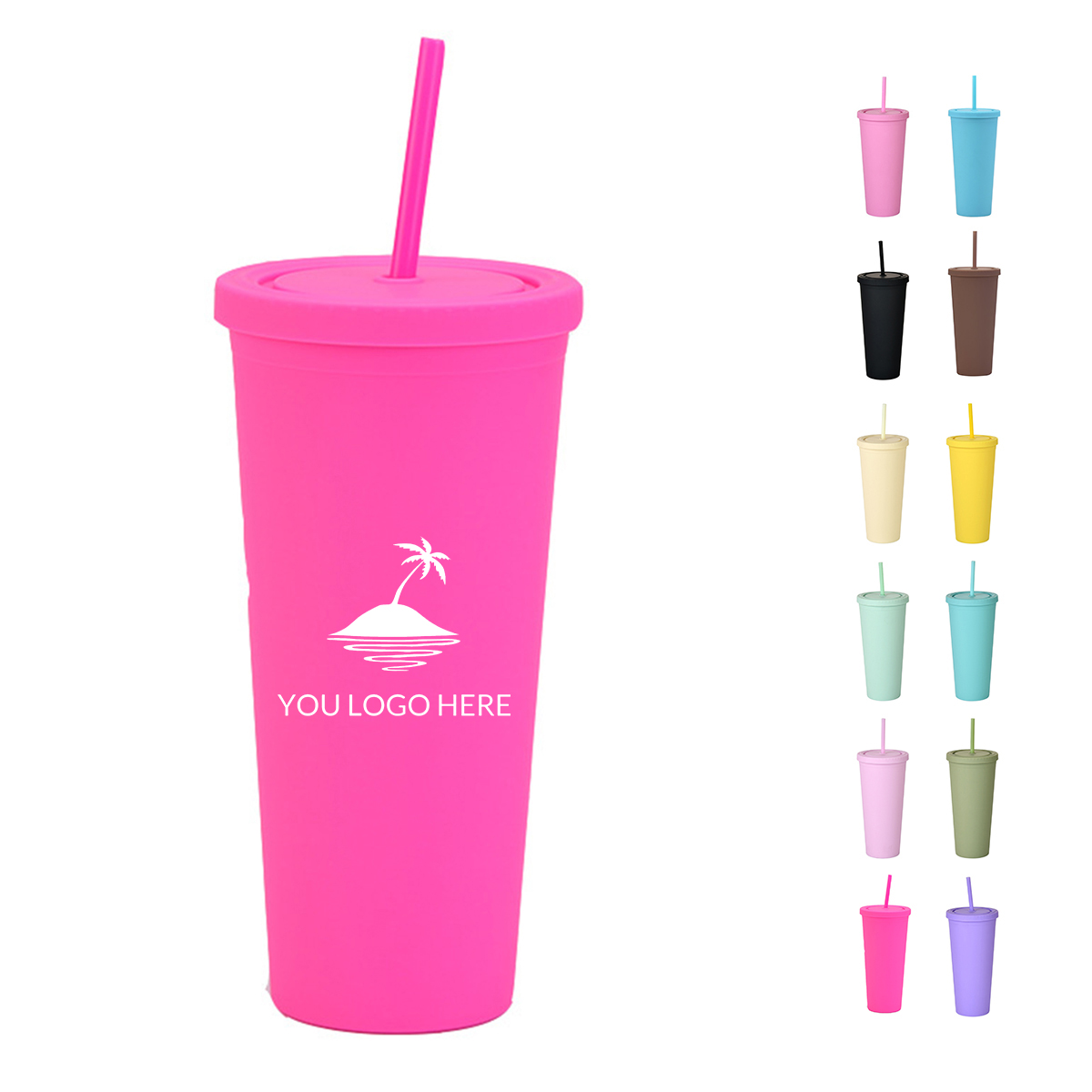 1-2-295.jpg 22oz Tumbler with Straw - Image 1