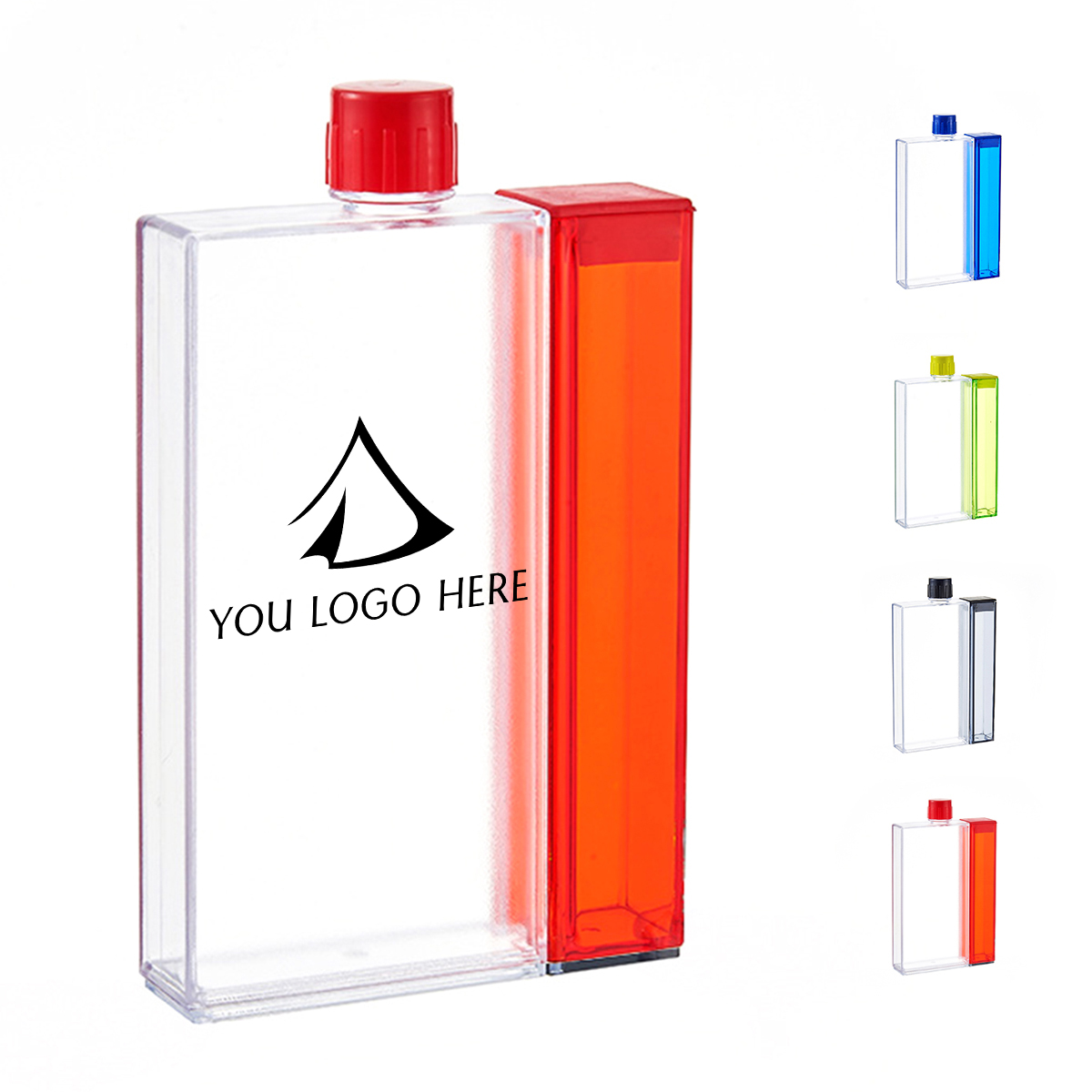 1-2-309.jpg Square Plastic Water Bottle - Image 1