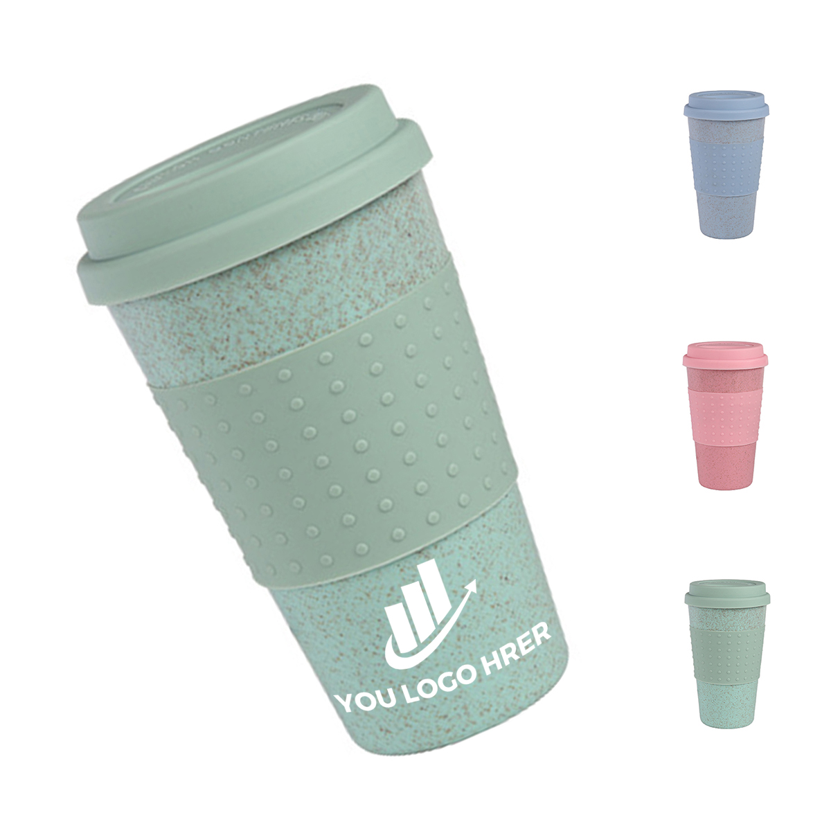 1-2-332.jpg Reusable Coffee Tumbler with Lid and Sleeve - Image 1