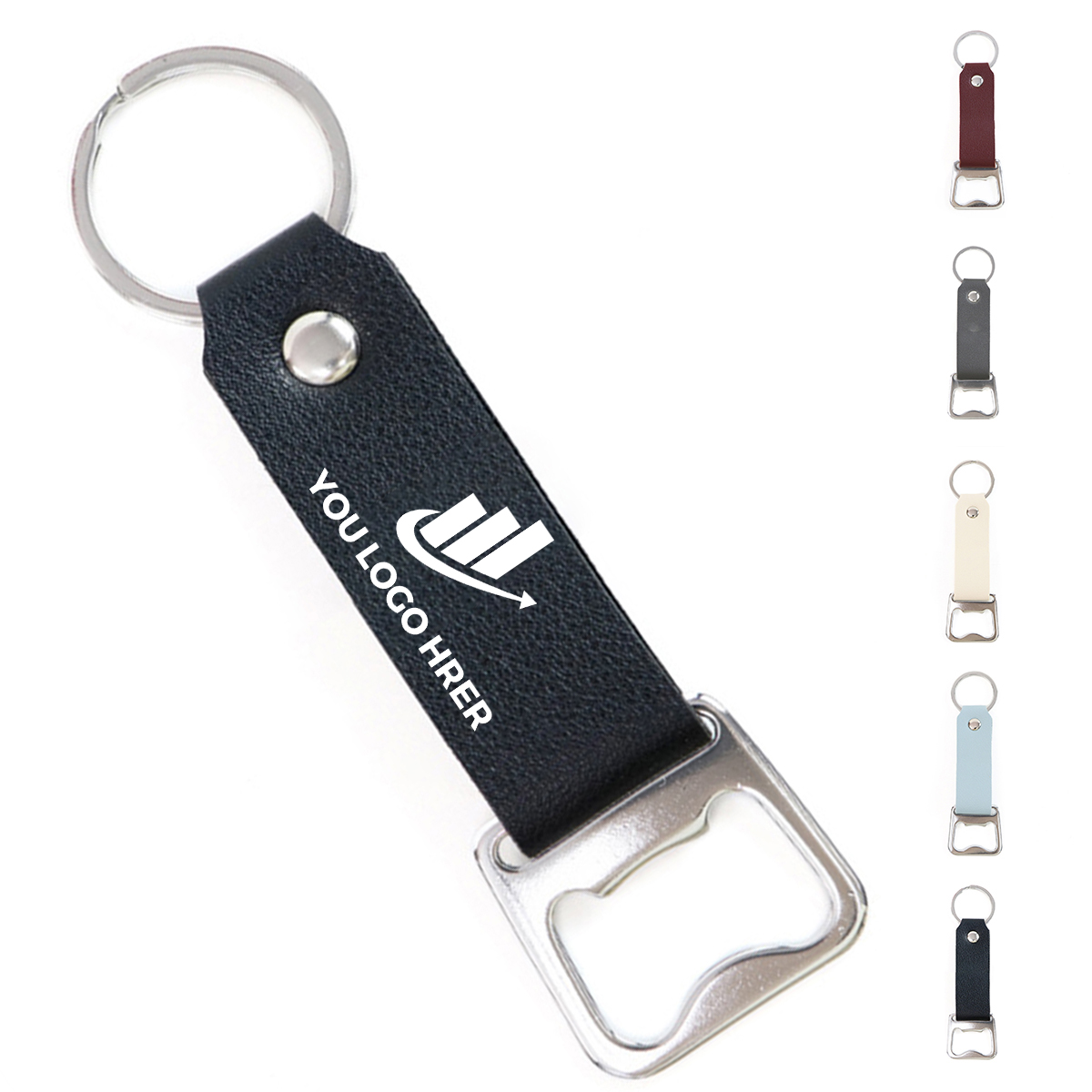 1-2-83.jpg Leather Bottle Opener Keychain - Image 1