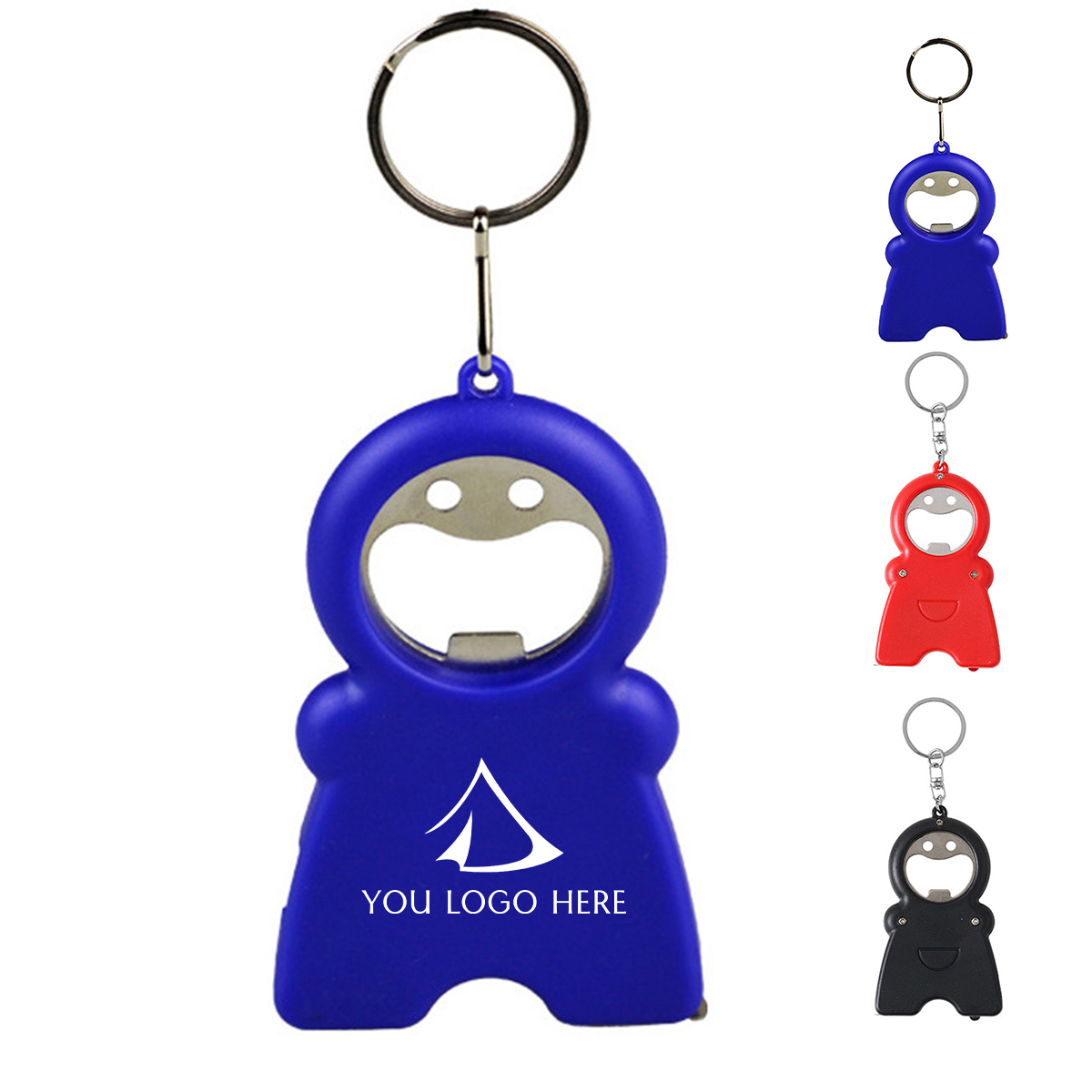 1-2-86.jpg Key Ring with Magnifiers and Tape Measure & LED Flashlight - Image 1