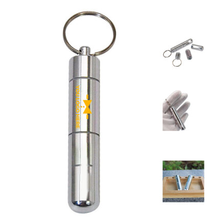 Aluminum Pill Holder with Key Ring