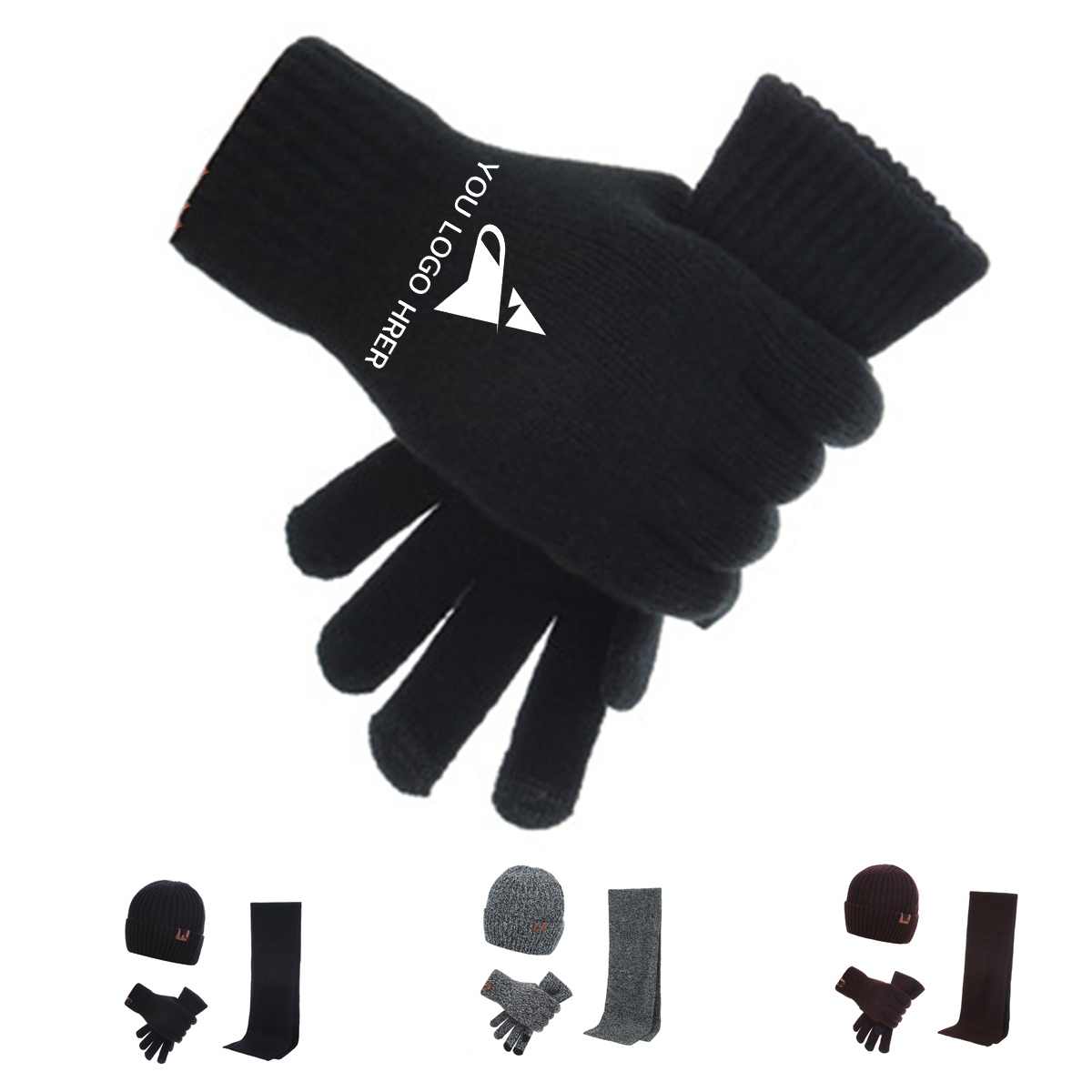 1-2-90.jpg Scarf with Gloves and Hat - Image 1