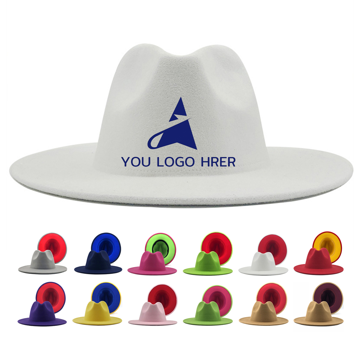1-2-96-1.jpg Two Tone Woolen Fedora Hat - Image 1
