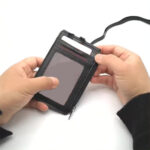 Lanyard PU Leather Card Holder With Zippered Pocket - Image 4