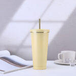 17oz Stainless Steel Tumbler With Gold Border Lid - Image 8