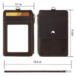 Lanyard PU Leather Card Holder With Zippered Pocket - Image 3