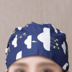 Medical Nurse Scrub Cap with Button - Image 3