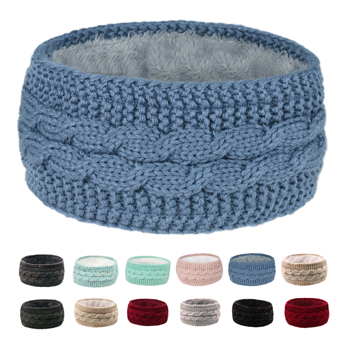 2-17.jpg Knitted Hair Cap with Fleece Lining - Image 1