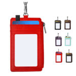 Lanyard PU Leather Card Holder With Zippered Pocket - Image 2