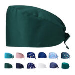 Medical Nurse Scrub Cap with Button - Image 2