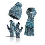 Colours Knit Warm Winter Hat with Scarf and Gloves Set - Image 2