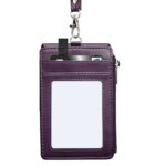 Lanyard PU Leather Card Holder With Zippered Pocket - Image 11