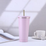 17oz Stainless Steel Tumbler With Gold Border Lid - Image 15