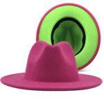 Two Tone Woolen Fedora Hat - Image 14