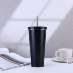 17oz Stainless Steel Tumbler With Gold Border Lid - Image 14