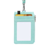Lanyard PU Leather Card Holder With Zippered Pocket - Image 8