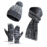 Colours Knit Warm Winter Hat with Scarf and Gloves Set - Image 5