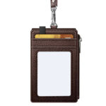 Lanyard PU Leather Card Holder With Zippered Pocket - Image 7