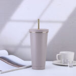 17oz Stainless Steel Tumbler With Gold Border Lid - Image 11