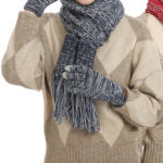Colours Knit Warm Winter Hat with Scarf and Gloves Set - Image 4