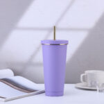 17oz Stainless Steel Tumbler With Gold Border Lid - Image 10