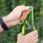 Leather Bottle Opener Keychain - Image 3